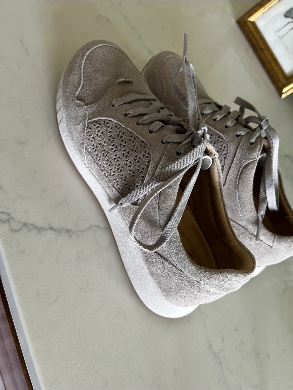 Dansko Women's Taupe Suede Lace-Up Sneakers